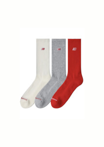 NEW BALANCE Patch Logo Sock 3 Pack - Red/Multi