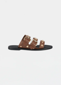 SOLSANA Hvar Slide - Cocoa/Gold