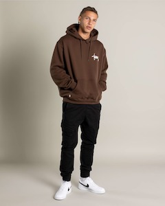 S DOUBLE Shawn Script Hood - Chocolate