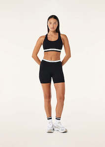 Activewear: P.E NATION Avant 5" Bike Short - Black/Whisper White