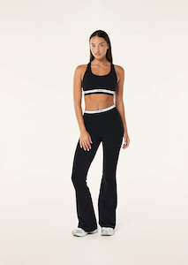 P.E NATION Avant Flare Legging - Black/Whisper White