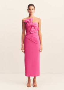 SHONA JOY Campbell Knot Midi Dress - Vivid Pink