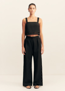 SHONA JOY Birdie Scallop Cami - Black