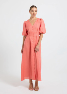 PASDUCHAS Vera Button Midi - Tangerine