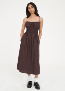 Womens: HUFFER Cruise Eden Midi Dress - Cacao