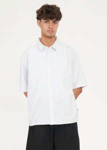 Mens: HUFFER Short Sleeve Oxford Shirt - Y2K Blue