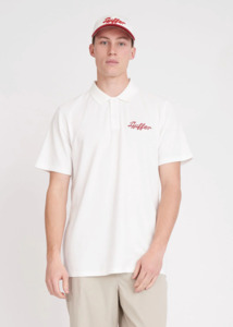 Mens: HUFFER Men's Classic Short Sleeve Polo - Chalk