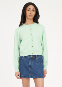 HUFFER Kenzie Crop Knit Cardigan - Matcha