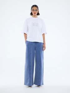 ENA PELLY Rhinestone Logo Tee - White