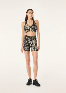 P.E NATION Wander 5 Inch Bike Short - Leopard Print/Smokestone