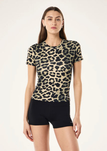 P E Nation: P.E NATION Foundation Short Sleeve Tee - Leopard