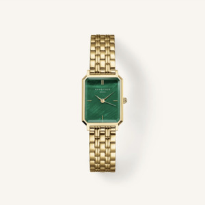 Rosefield: ROSEFIELD The Octagon XS Emerald - Gold Strap
