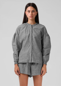 RPM Olive Blouse - Black Stripe