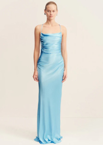 Shona Joy: SHONA JOY La Lune Lace Back Maxi Dress - Iceberg Blue