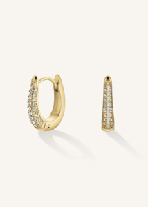 Womens: ROSEFIELD Crystal Huggies - Gold