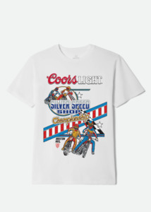 Mens: BRIXTON Coors Light Berm Short Sleeve Tee - White
