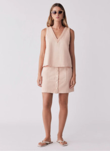 ESMAEE Cruising Denim top - Soft Coral