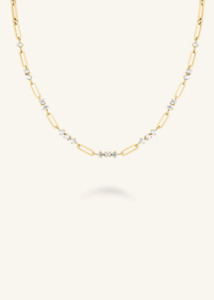 ROSEFIELD Graduated Crystal Necklace - Gold