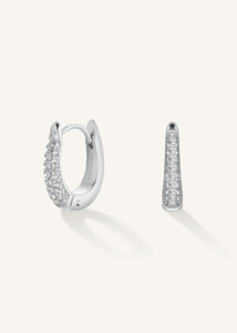 Rosefield: ROSEFIELD Crystal Huggies - Silver