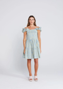 THING THING Zig Ruffle Dress - Sky Garden