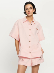 KIVARI Marla Denim Shirt - Soft Pink