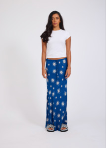 One Teaspoon: ONE TEASPOON Supernova Satin Slip Skirt - Blue