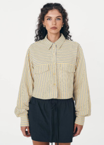 ROWIE Cole Stripe Crop Shirt - Sunflower