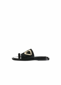Alias Mae: ALIAS MAE Elce Slide - Black Oily Leather