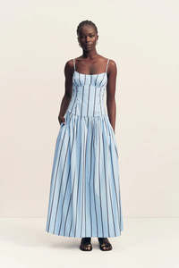 Shona Joy: SHONA JOY Saxon Panelled Bustier Maxi Dress - Bather Stripe