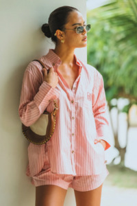 Araminta James: ARAMINTA JAMES AJJA Stripe Short - Blush Pink