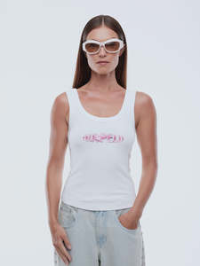 ENA PELLY Cosmic Rib Tank - Vintage White