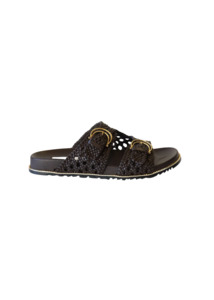 KATHRYN WILSON Holly Slide - Chocolate Woven