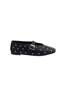Kathryn Wilson: KATHRYN WILSON Isa Ballet - Black Calf/Silver Studs