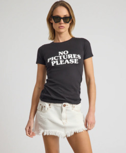 ONE TEASPOON No Pictures Please Fitted Tee - Black