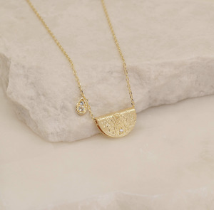 BY CHARLOTTE Shine Brightly Lotus Birthstone Necklace - April