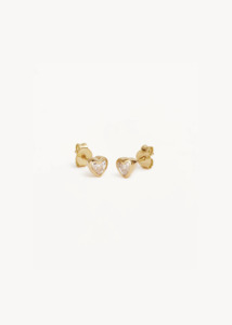 By Charlotte: BY CHARLOTTE Radiant Heart Stud Earrings - 18k Gold Vermeil