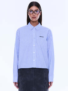 ENA PELLY Georgia Boxy Shirt - Blue Check