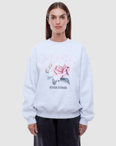 Ena Pelly: ENA PELLY Rose Sweatshirt - White Marle