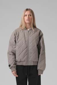 RPM Quilted Bomber Jacket - Washed Grey