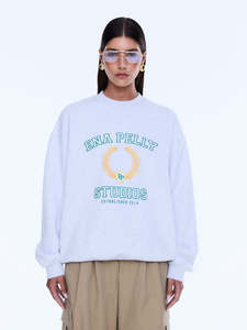 Ena Pelly: ENA PELLY EP Studios Mila Oversized Sweater - White Marle