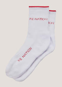 Womens: P.E NATION Vita Sock - White / College Red