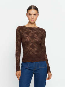 Kivari: KIVARI Victoria Lace Top - Chocolate