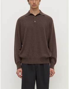 Mens: ASSEMBLY LABEL Cashmere Polo - Ganache Marle
