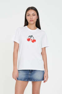 HUFFER Classic Tee 170/Cerise - White