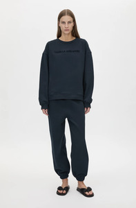 Camilla Marc: CAMILLA AND MARC Tia Flocking Logo Crew - Deep Ink