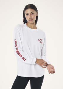 P E Nation: P.E NATION Established L/S Tee - Optic White
