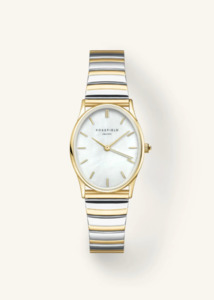 ROSEFIELD Oval Mop Duotone Watch - Silver/Gold