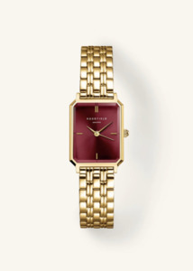 Rosefield: ROSEFIELD Octagon XS Sunray Watch - Gold/Burgundy