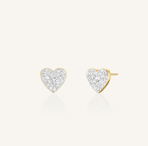 ROSEFIELD Pavé Heart Studs - Gold