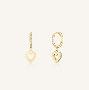 New Arrivals: ROSEFIELD Hollow Heart Hoops - Gold